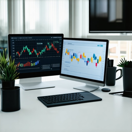 A modern workspace showcasing AI and analytics tools used for local SEO optimization