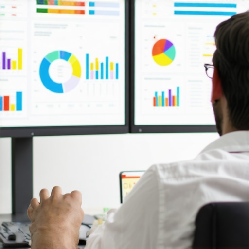 Person examining SEO analytics dashboard for local search performance.