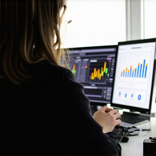 Digital Marketing Expert Analyzing Local SEO Data Expert analyzing local SEO and maps data on computer screens