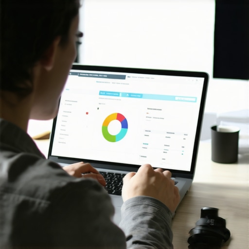 Person working on local SEO strategies using dedicated software and dashboards.