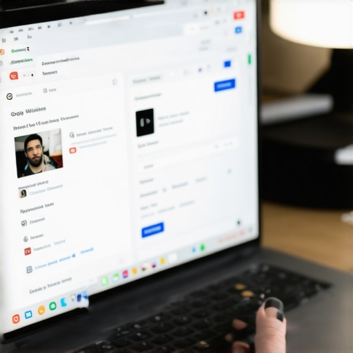 Business owner updating Google Maps listing on a laptop