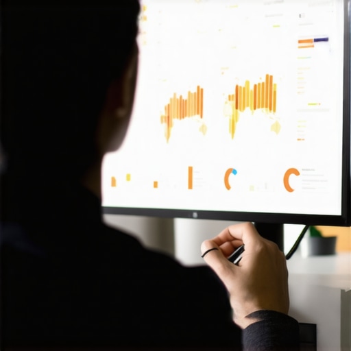 Person reviewing local SEO data and maps on a laptop at a desk