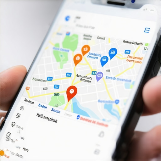Smartphone screen showing local maps and search snippets