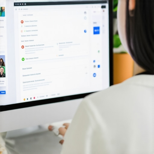 Optimizing Google My Business for Local SEO Person editing Google My Business profile on laptop, representing local search optimization.