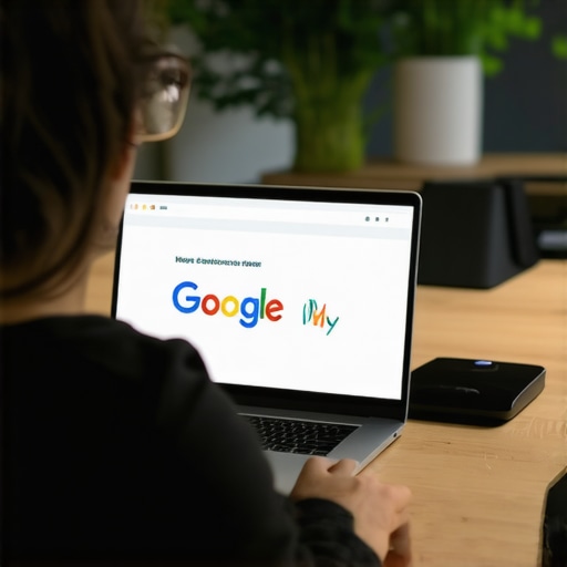 Business owner optimizing Google listing with local community