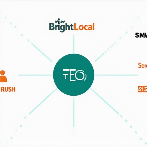 Diagram showing integration of BrightLocal and SEMrush for local SEO management.