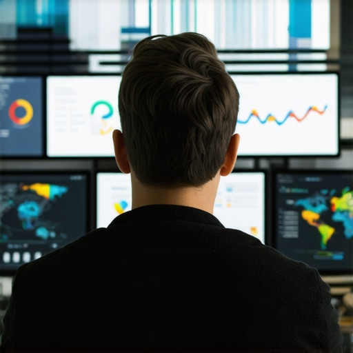 Digital marketer reviewing SEO analytics and maps on screens, emphasizing ongoing SEO maintenance