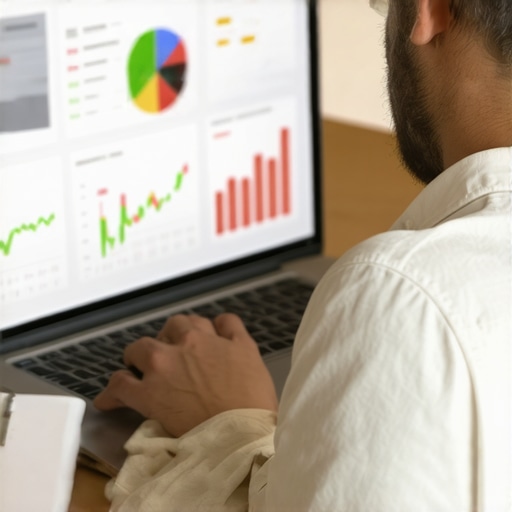 Person reviewing local SEO metrics on a laptop, emphasizing data-driven strategy.
