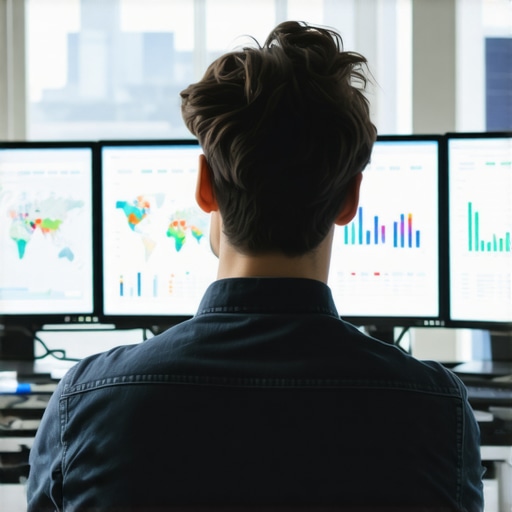 Person reviewing local SEO metrics and maps on computer screens