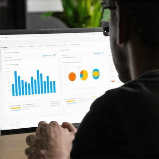 A person reviewing local SEO performance metrics on a laptop in a professional setting