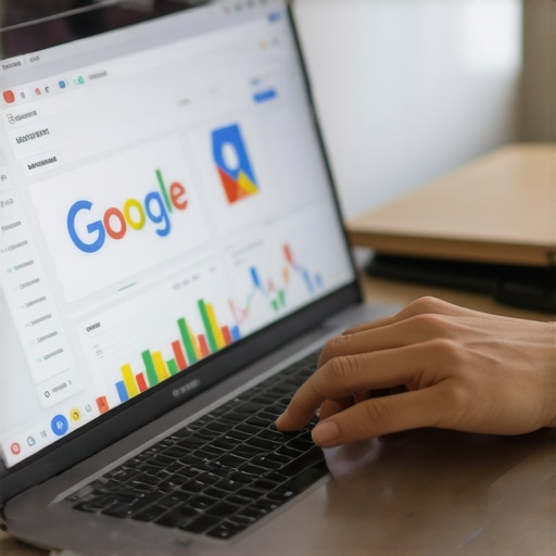Optimizing Local Listings Person editing Google My Business profile on laptop with SEO checklists.