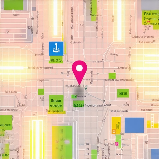 A map showing optimized local business presence and SEO data points