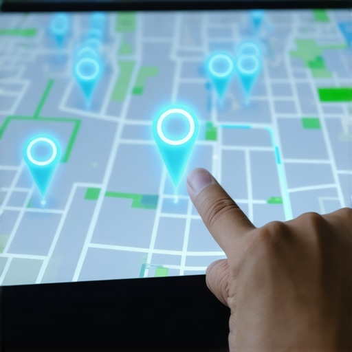 Advanced Proximity Ranking Strategies Digital map showing proximity rings for local SEO ranking.