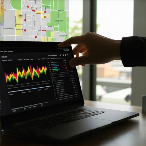 SEO expert analyzing local search map pack fluctuations on a digital dashboard.