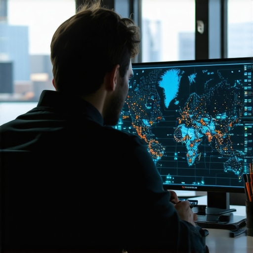 Analyzing Local SEO Performance Data A business owner reviewing local map rankings and SEO performance charts on a computer.