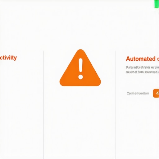 A computer screen showing a local business profile warning about automated review patterns and ranking penalties.