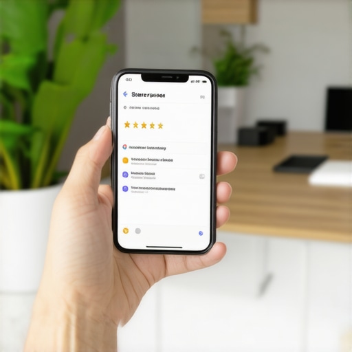 Automated Google Review Notification A smartphone displaying a new 5-star Google review for a local business.