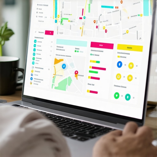 A business owner tracking local map pack rankings using a geographic grid tool