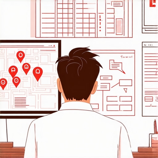 Business owner analyzing local SEO map rankings and identifying common mistakes.