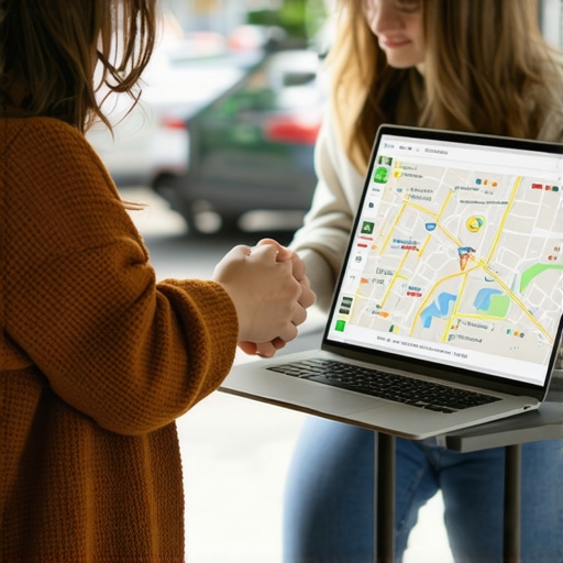 Building Local Relationships for Better SEO Local business owner collaborating with a community blogger in a cafe