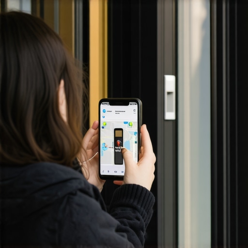 A business owner photographing a storefront for local business profile updates.