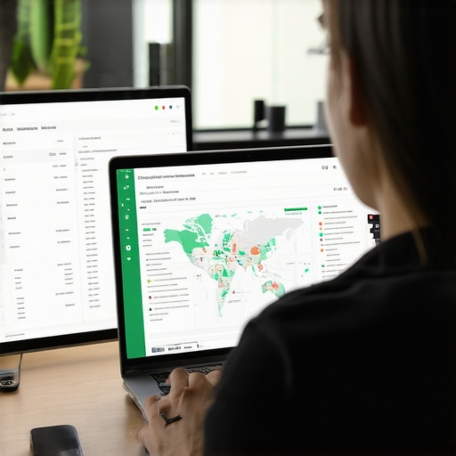Cleaning up local map listings and business citations A specialist managing maps seo list inconsistencies on a digital spreadsheet and map screen.