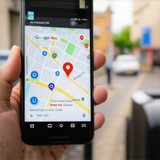 A smartphone screen displaying a business ranking first in the Google Maps local pack