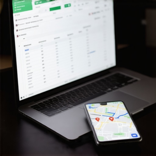 Essential Local SEO Maintenance Tools A professional workspace set up for managing local SEO tasks and map rankings.