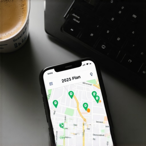 A laptop and phone showing local map ranking software and performance dashboards for SEO maintenance.
