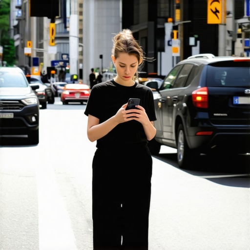 Frustrated user waiting for slow mobile site A customer on a city street waiting for a slow local business website to load on their phone.