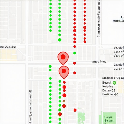 A local SEO geogrid tool showing ranking positions across a specific geographic area to identify visibility gaps.