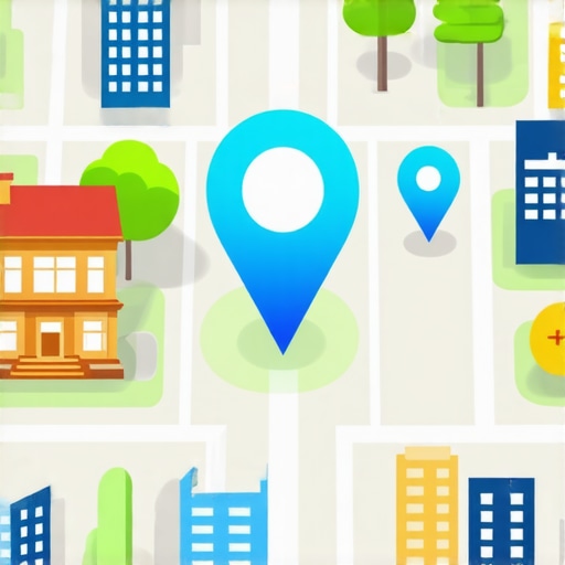A visualization of how local entity signals help a business pin dominate a specific neighborhood on a digital map.