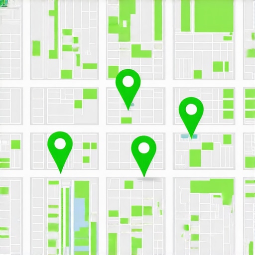 Hyper-local Google Maps Dominance Visualization A map showing a local business dominating its neighborhood in the Google Map Pack against high competition.