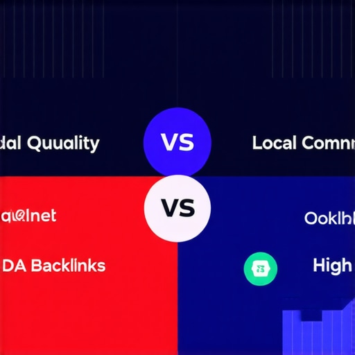 Infographic comparing local community links and generic high-DA links for local search visibility