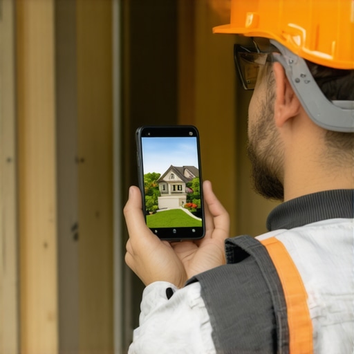 Local Business Profile Photo Update Contractor taking photo of local work for Google Business Profile updates