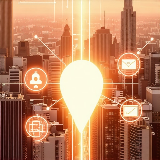 A digital map showing a lawyer's office location ranking highly in local search results.