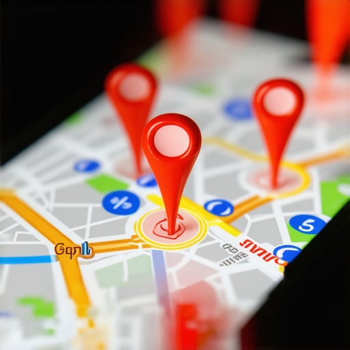 A smartphone showing optimized Google Maps rankings with one business pin standing out from the competition.