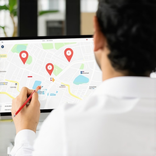 Local Multi Location SEO Mapping A digital marketer mapping out local search engine optimization strategies for multiple business locations