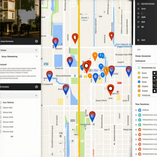 A digital map showing local search rankings across a city grid.