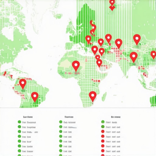 A grid map showing local SEO rankings and proximity bubbles across a city.