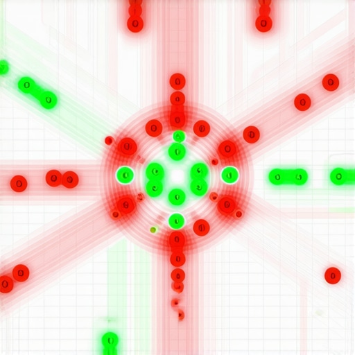 A visual representation of how local SEO rankings vary by geographic proximity using a grid heatmap.