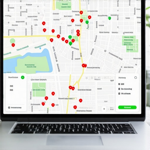 A visualization of local search rankings using a grid tracking tool to show business visibility across a neighborhood.