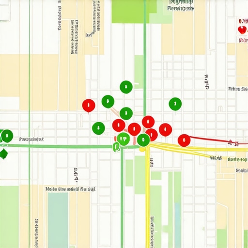 Visual representation of local search visibility grid tracking for a business profile.