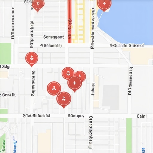 Visualizing local SEO proximity rankings using a grid tracking tool for 2025 strategy.