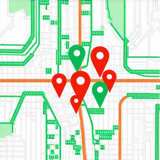 A digital map showing local ranking pins for business visibility tracking in 2025