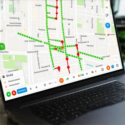 A digital grid map showing local search ranking positions across a specific geographic area.