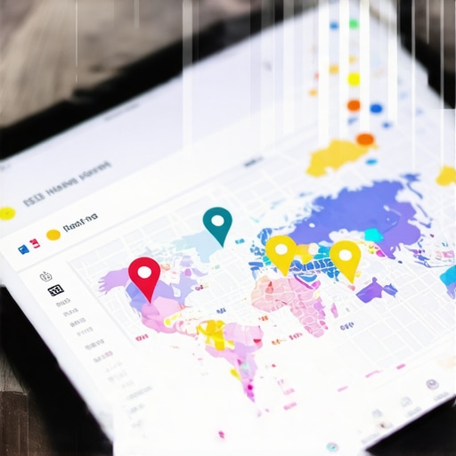A visual representation of local search rankings using geo-grid heat map software.