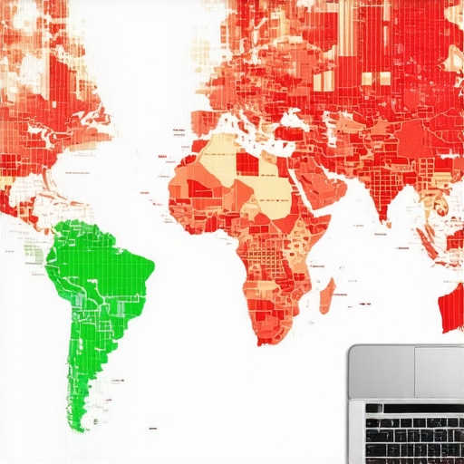 A visualization of local map rankings using a geo-grid tool.