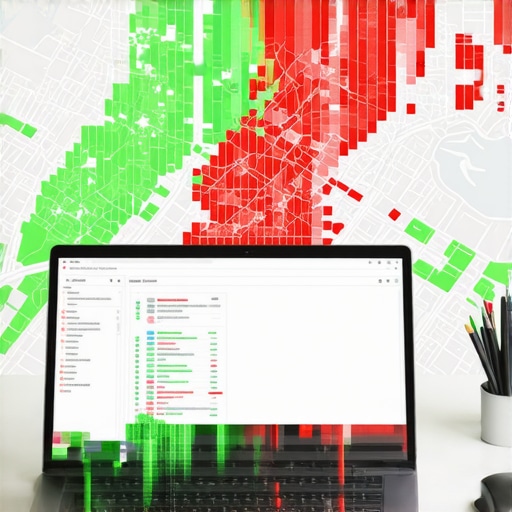 Local SEO Heatmap Analysis Professional using a local SEO heatmap tool to track business rankings across different city blocks.