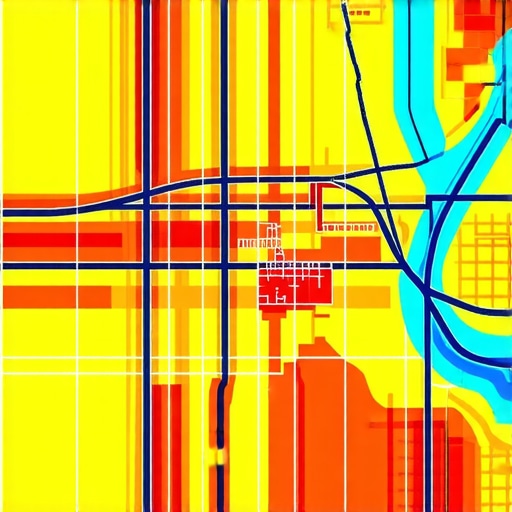 A map showing how local SEO rankings fluctuate based on drive-time and competitor density.